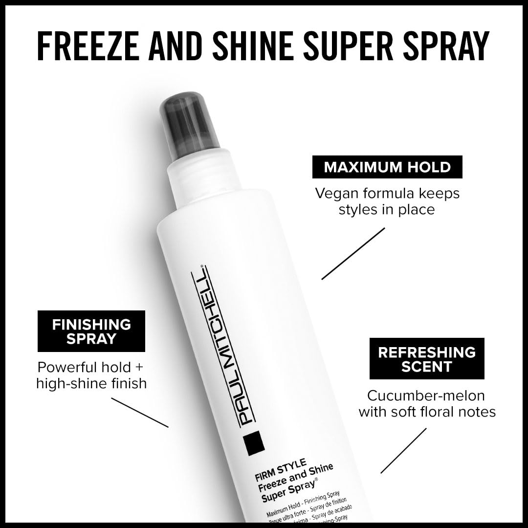 Highlights multiple key features and benefits of the hair styling product, including its strong hold, shiny finish, pleasant scent, and vegan-friendly formula.