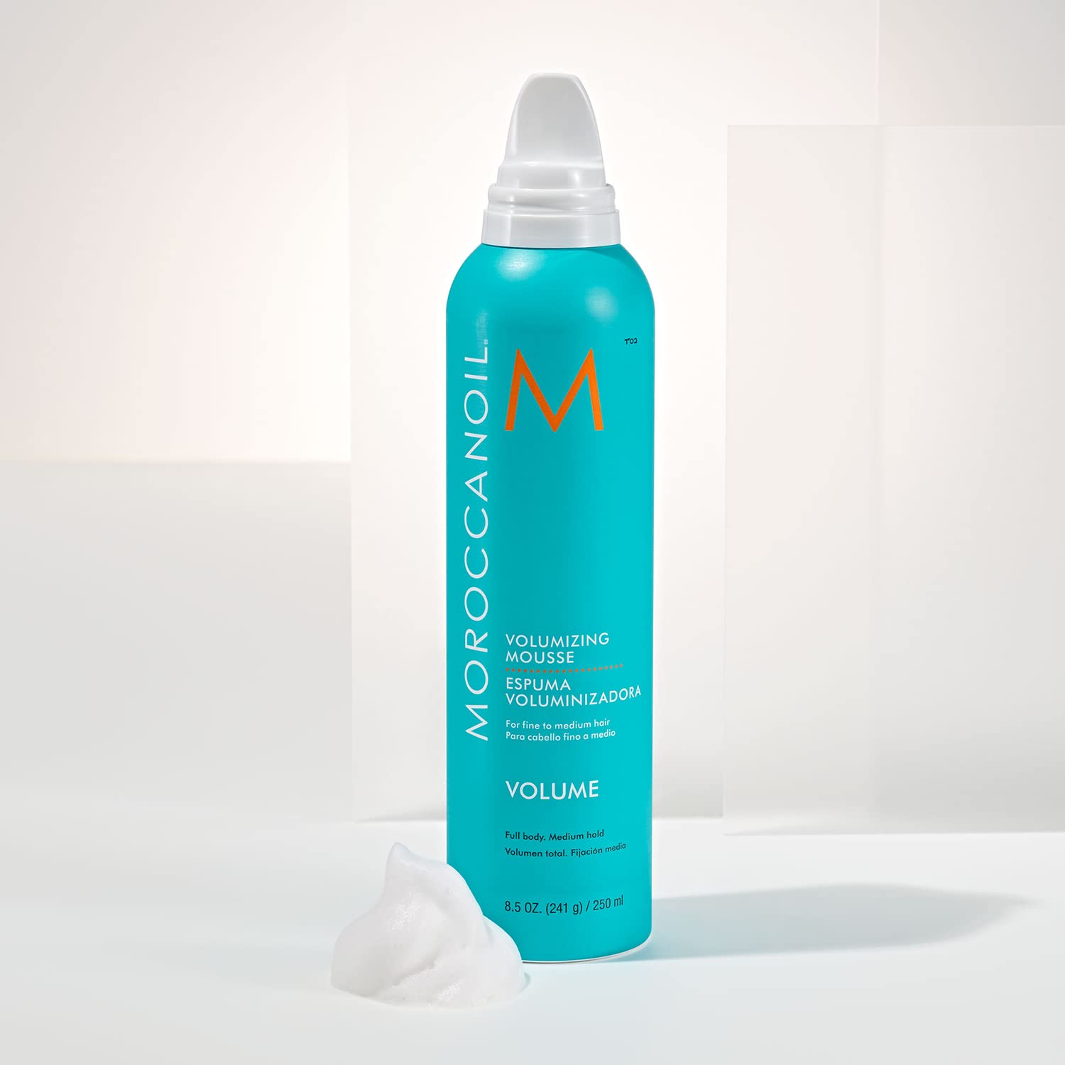 Highlights the product's volumizing and full body benefits for fine or medium hair.