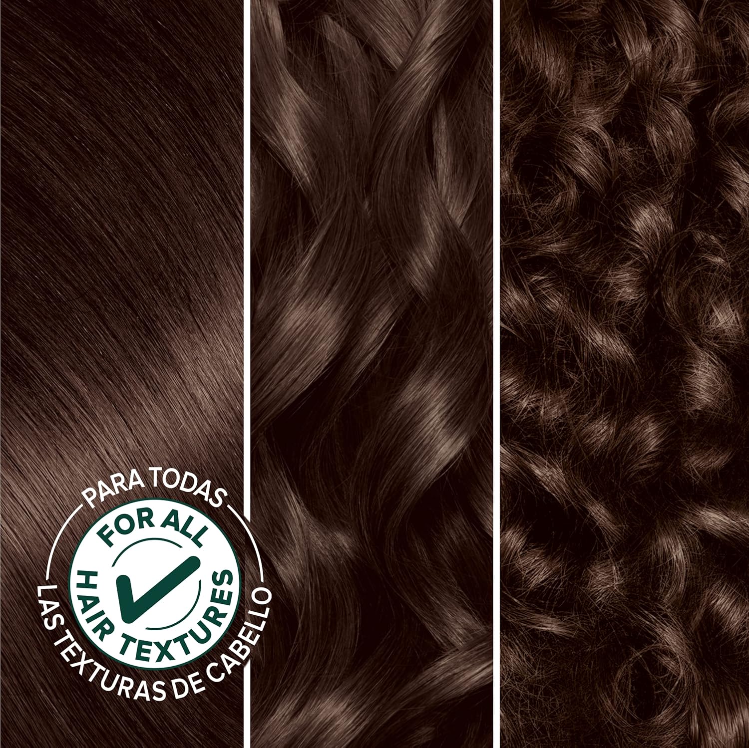 Highlights that the product is suitable for all hair textures by showcasing different hair textures and styles.