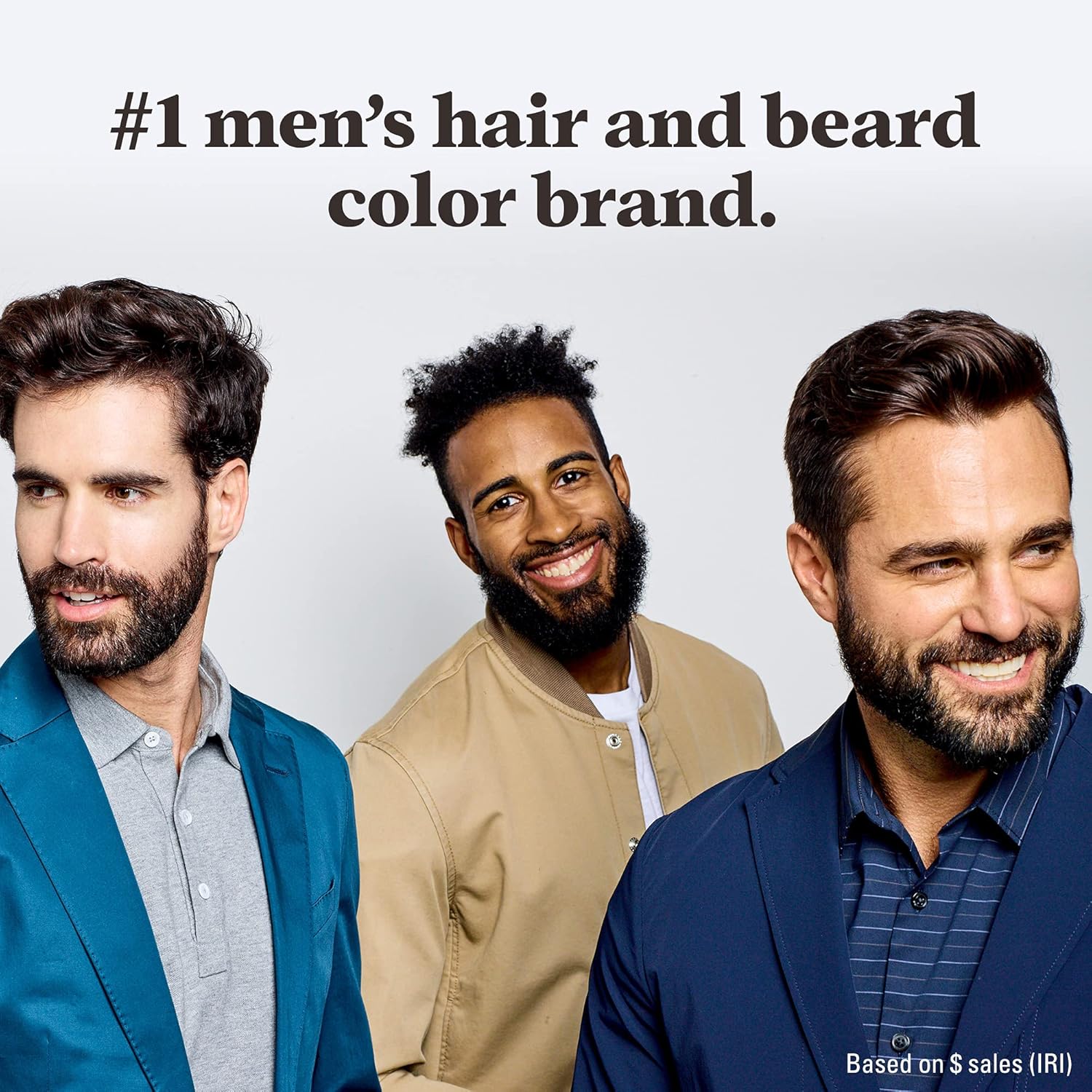 Emphasizes the brand's position as the #1 men's hair and beard color brand, likely to build trust and credibility.