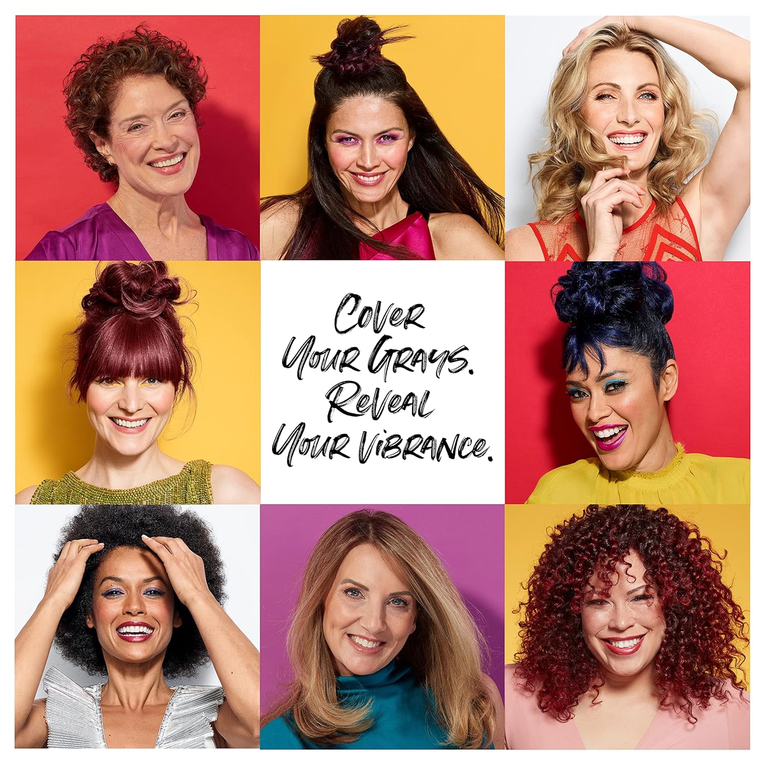 Emphasizes the brand's message of embracing your natural vibrancy and self-expression by covering gray hair with bold, vibrant colors.