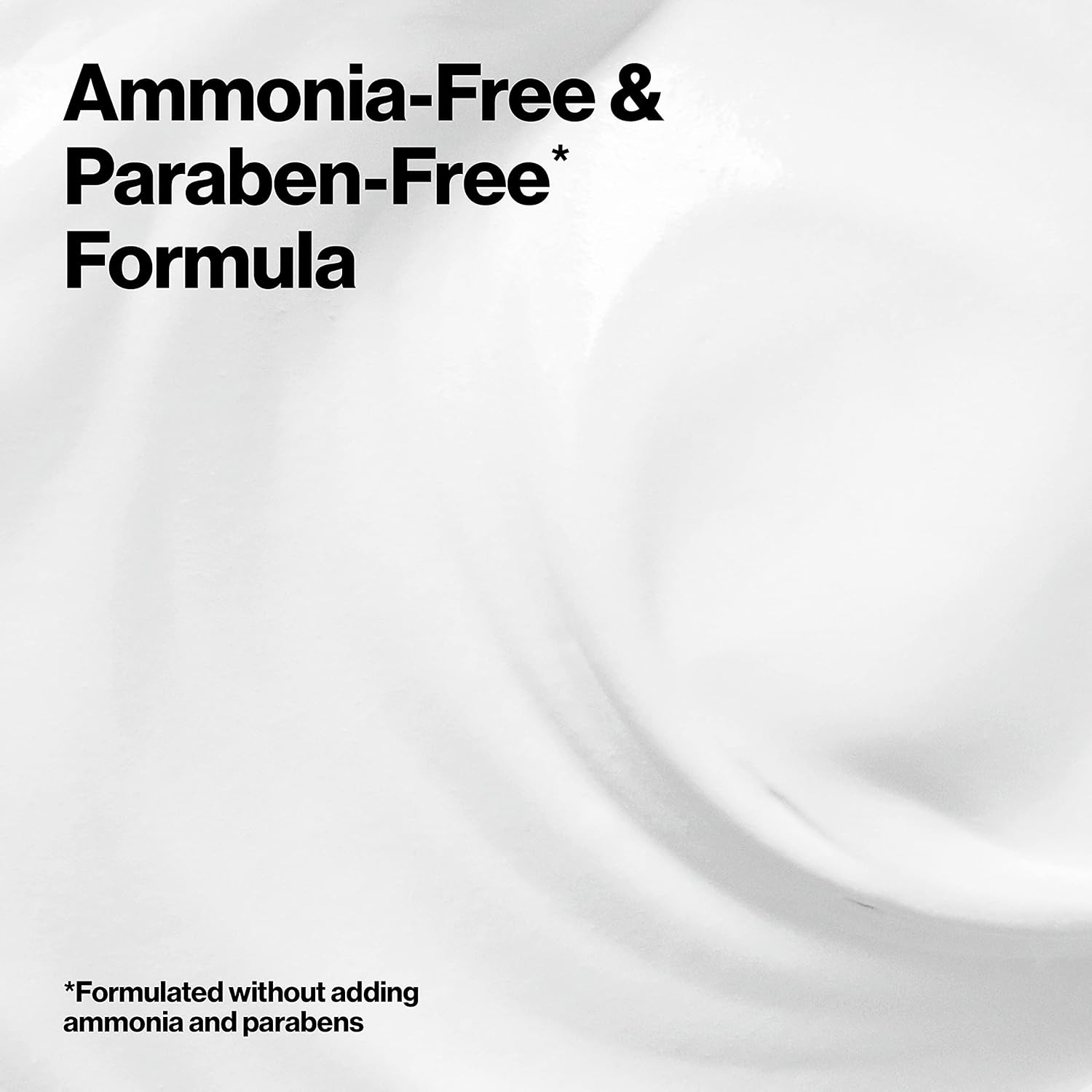 Highlights that the product is formulated without ammonia and parabens, reassuring customers of its safety and natural ingredients.