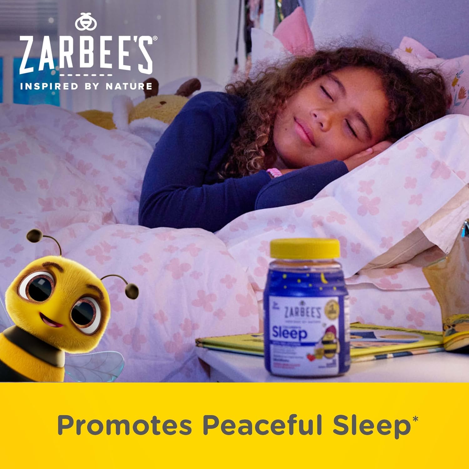 Highlights the product's ability to promote peaceful sleep for children.