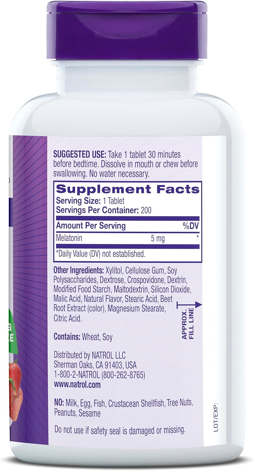 Highlights that the product contains melatonin, a supplement that can help with sleep.