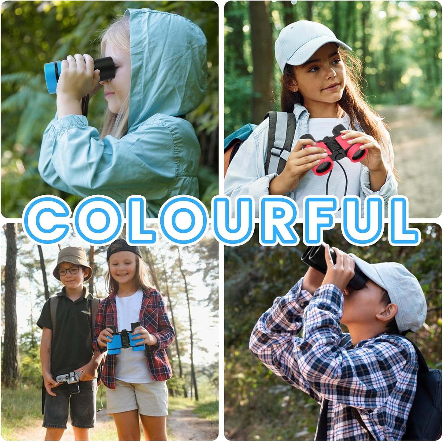 Showcases the versatility of the product for various outdoor and family-oriented use cases like hiking, camping, and nature exploration.