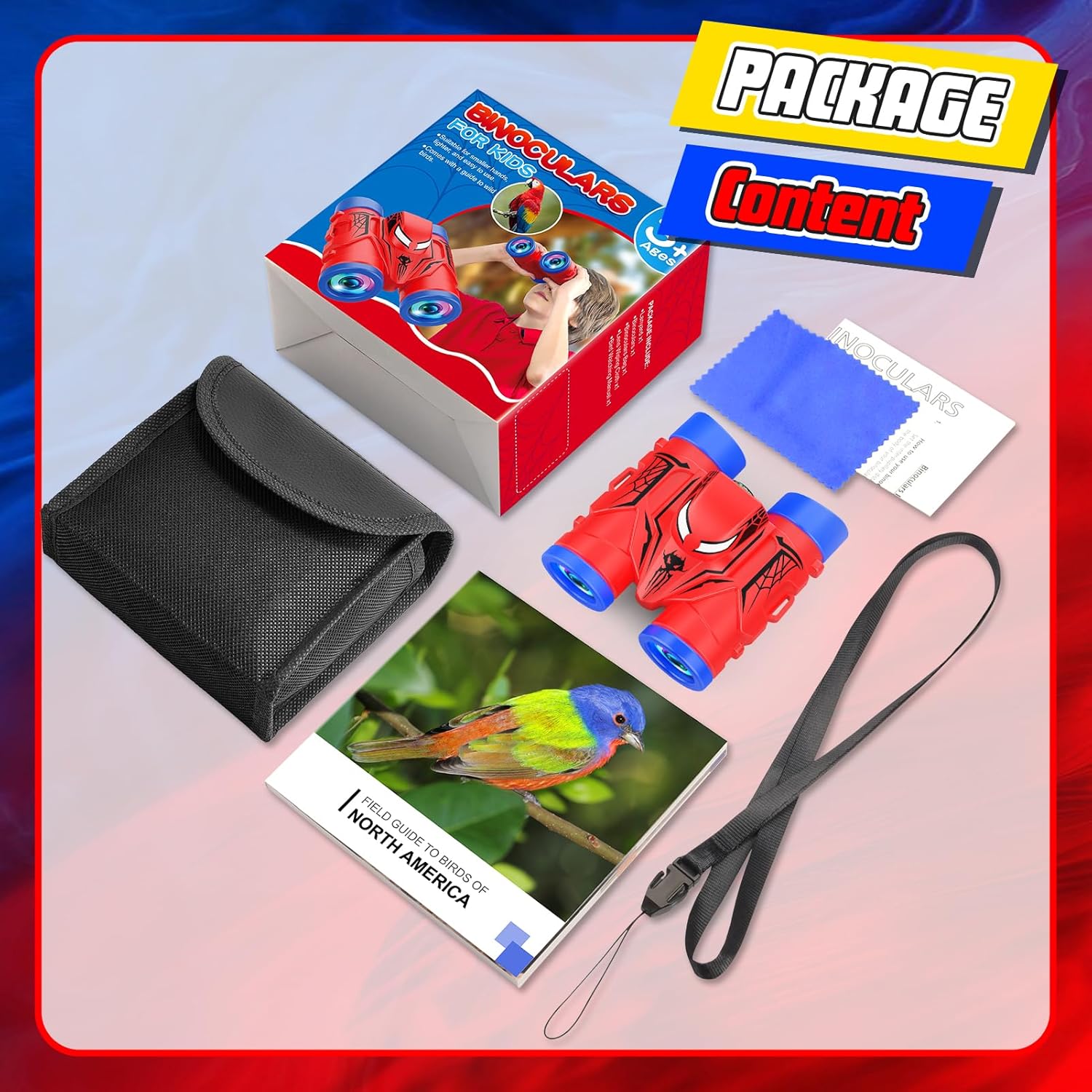 Shows all the items included in the package to set expectations for what the customer will receive.