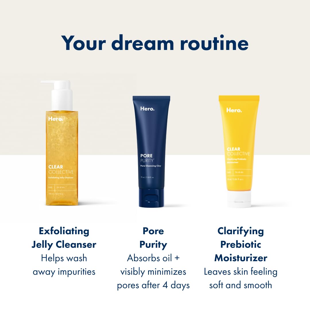 Showcases a complete skincare routine with three products, highlighting the specific benefits of each to create an ideal skincare regimen.