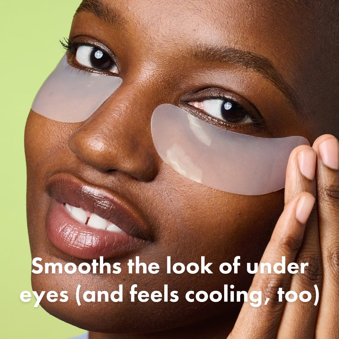 Highlights the product's ability to smooth the appearance of under-eye areas while providing a cooling sensation, addressing both aesthetic and comfort benefits.