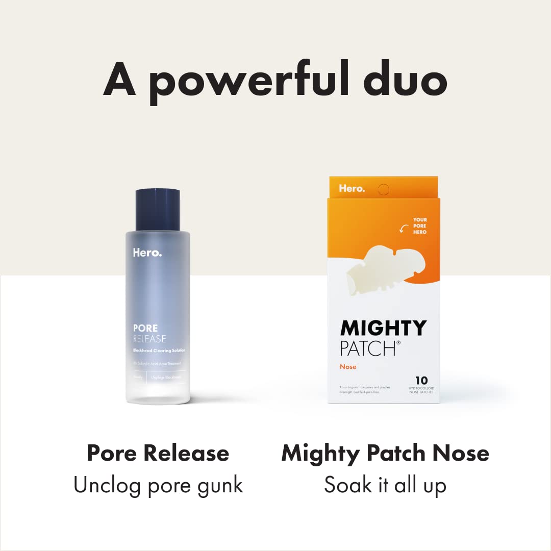 Showcases two complementary products working together to address pore and blackhead issues, emphasizing their combined effectiveness.