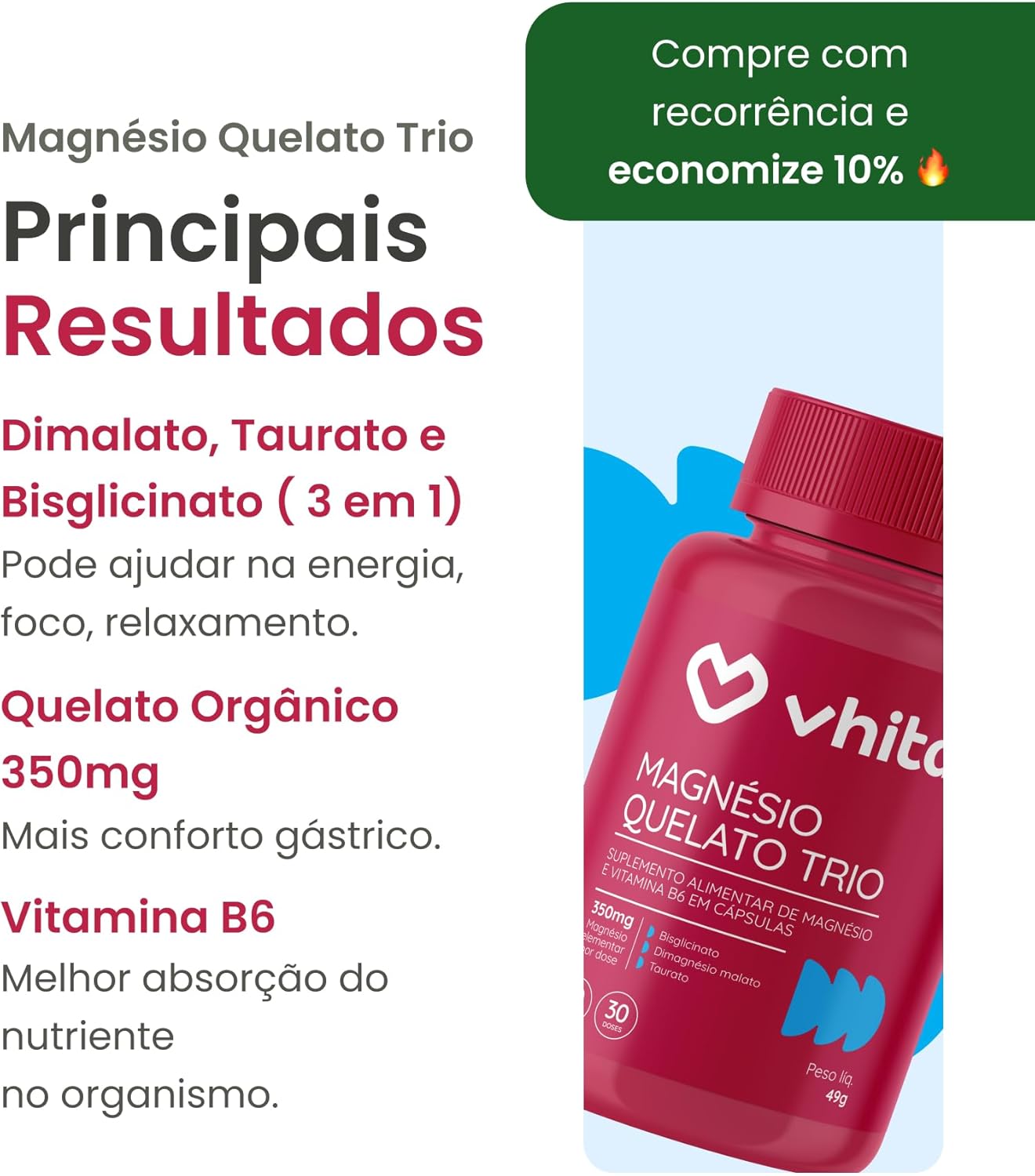 Highlights multiple benefits of the magnesium supplement, including improved energy, focus, and relaxation, to showcase its versatility and effectiveness.