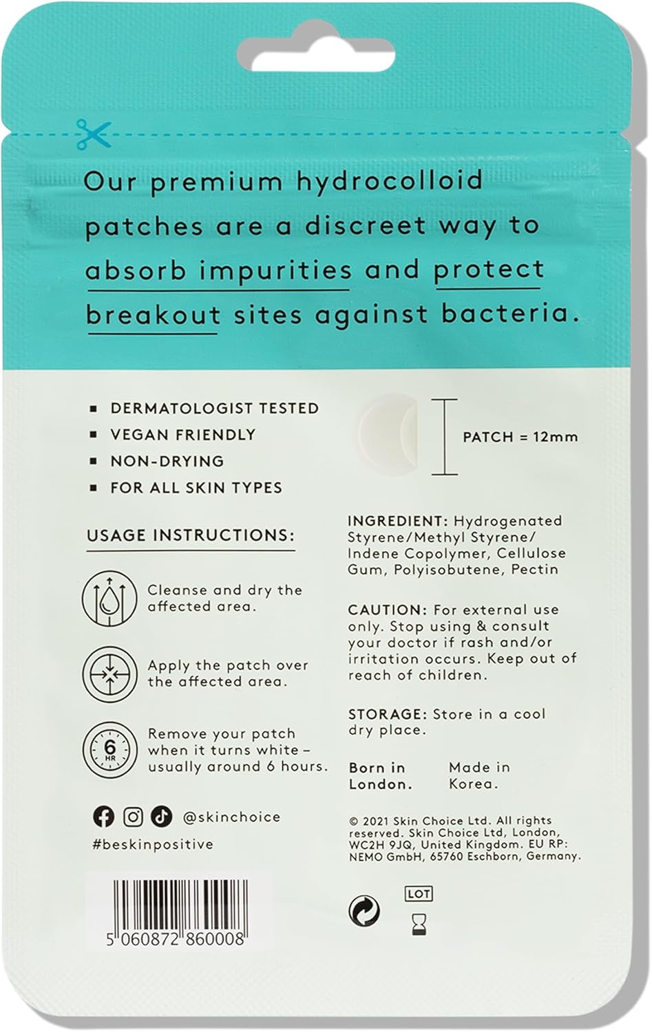 SKIN CHOICE Spot Patches: Infographics