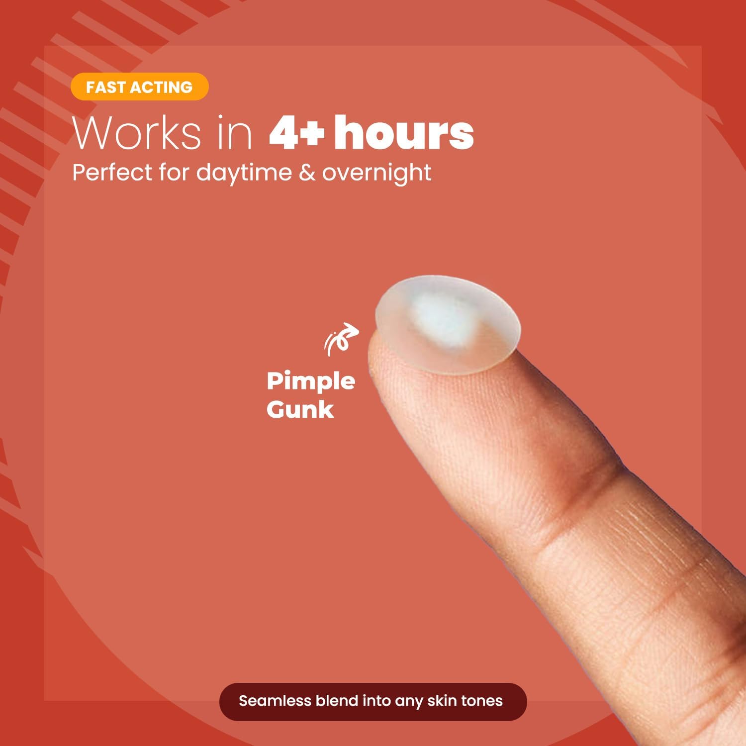 Highlights the product's quick effectiveness, working in 4+ hours for both daytime and overnight use. Communicates the specific timeframe (4+ hours) in which the product works, giving customers a…