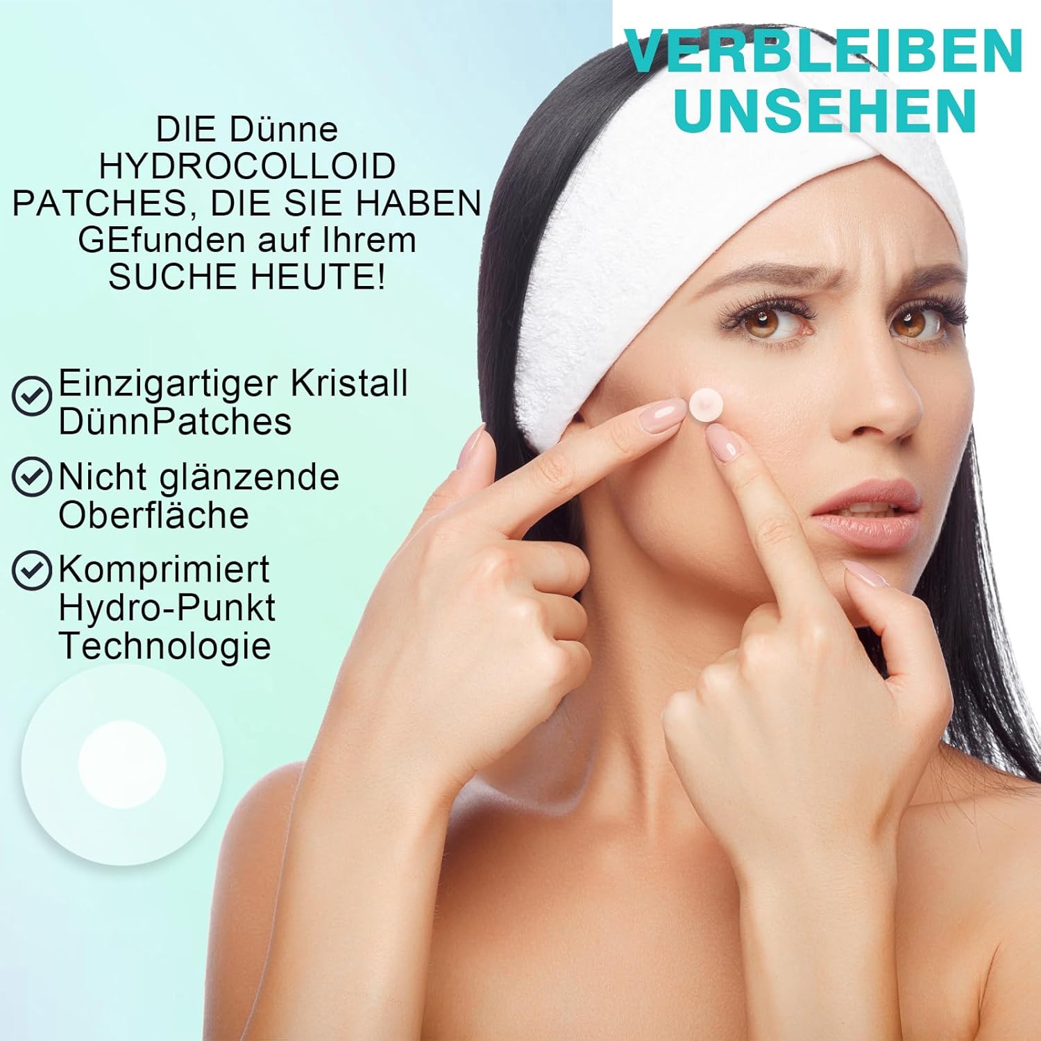 Highlights the product's thin, invisible design to reassure customers that the patches will be unnoticeable when applied.