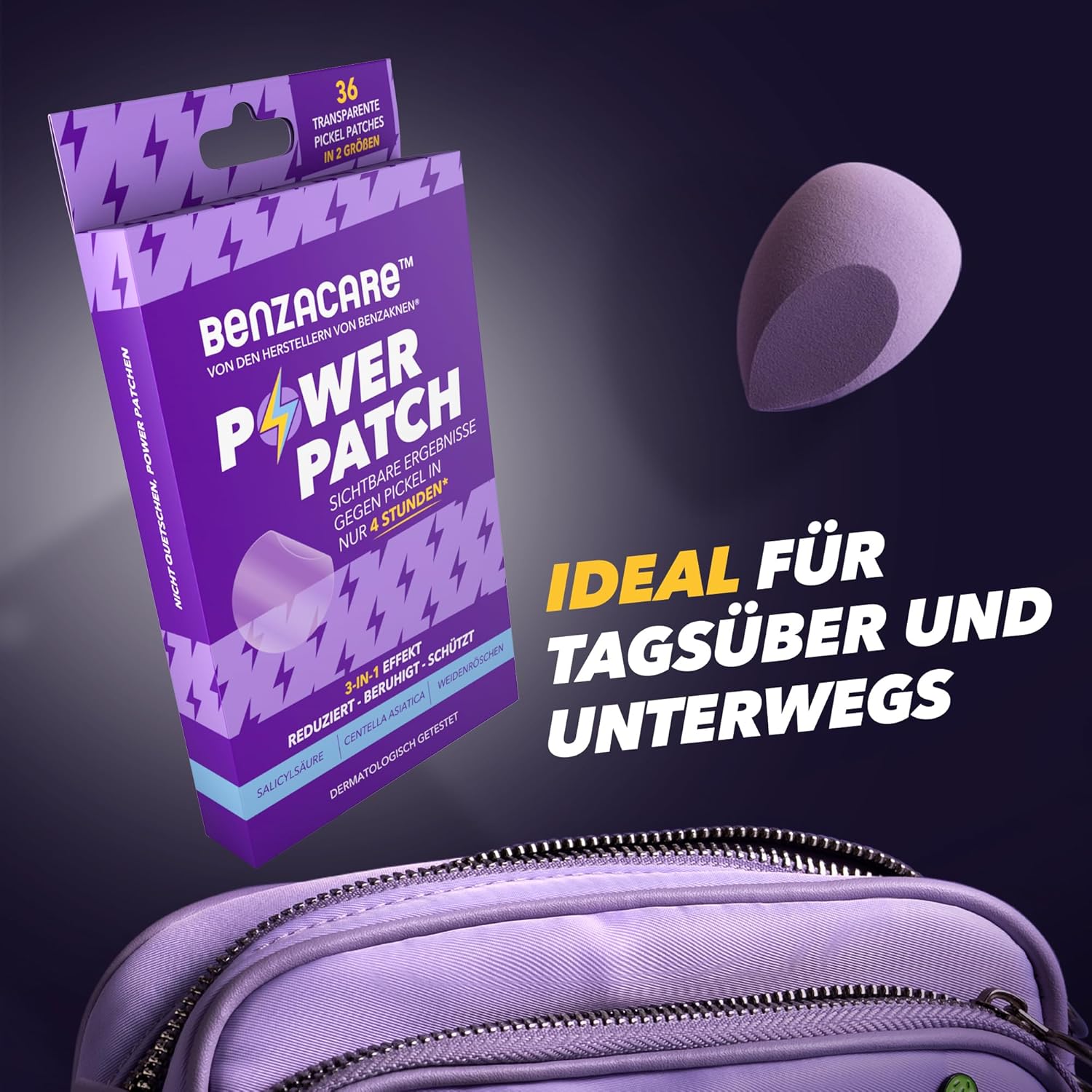 Highlights the product's convenience for on-the-go use, emphasizing its suitability for daytime and travel scenarios.