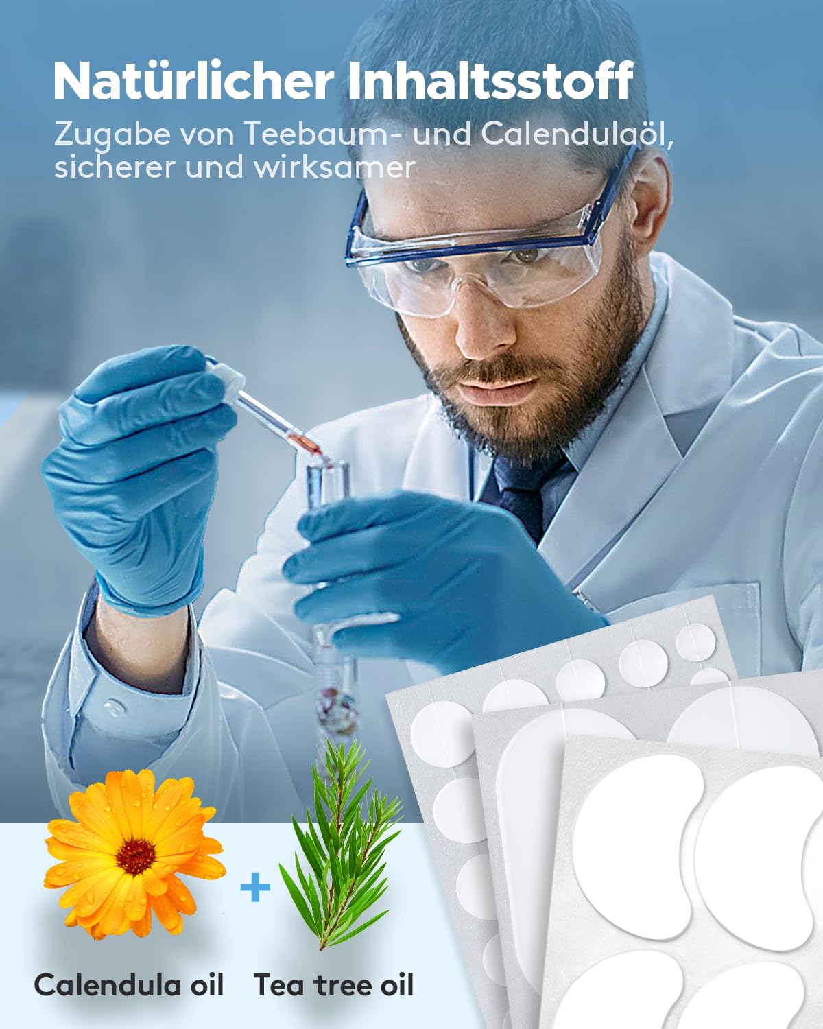 Highlights the product's use of natural tea tree and calendula oils, emphasizing safety and effectiveness. Reassures customers about the product's safety and effectiveness through natural…