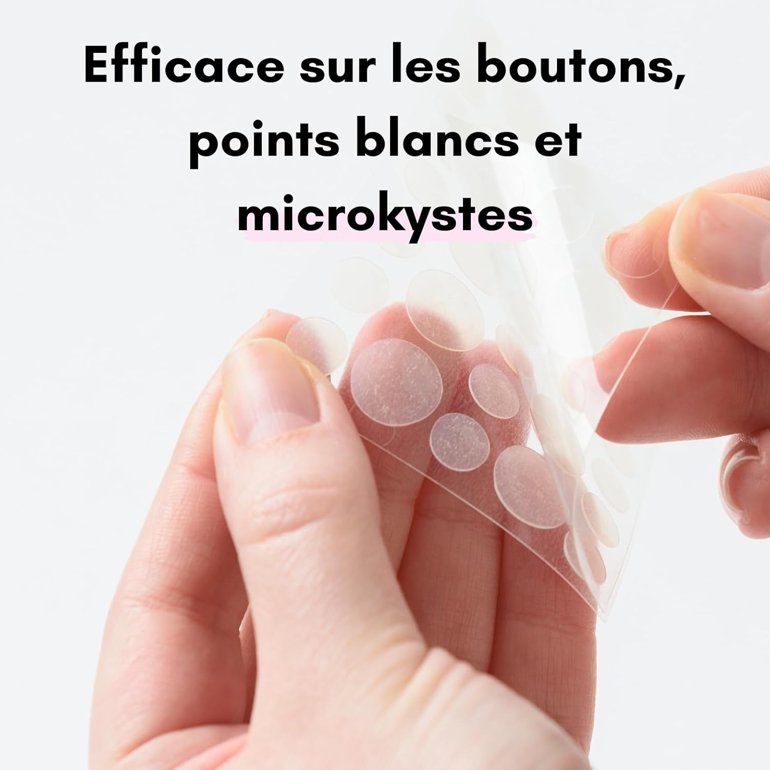 Highlights the product's effectiveness against specific skin issues like acne, whiteheads, and microcysts.