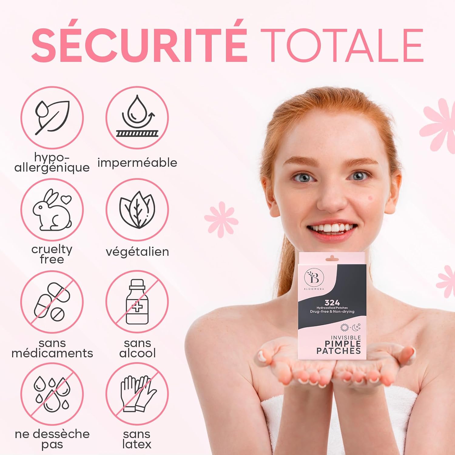 BLOOMORA Invisible Acne Pimple Patch for Face (324 Pcs): Infographics