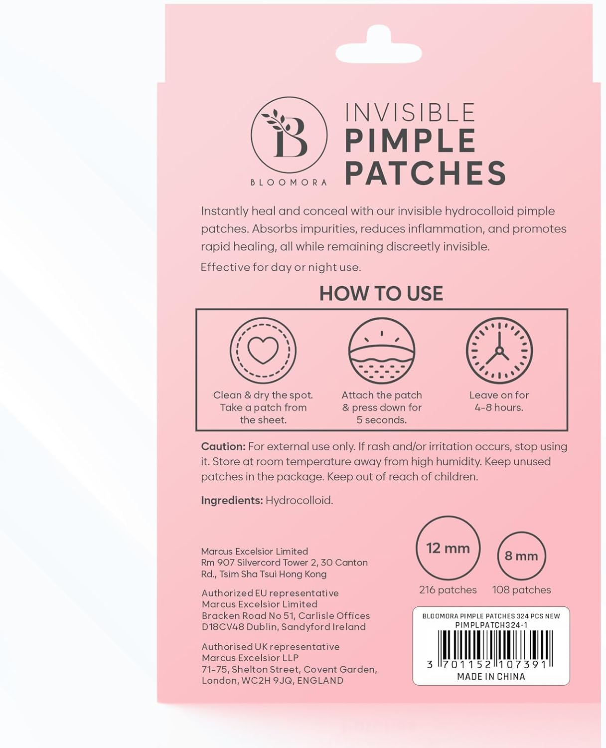 Infographics for BLOOMORA Invisible Acne Pimple Patch for Face (324 Pcs)