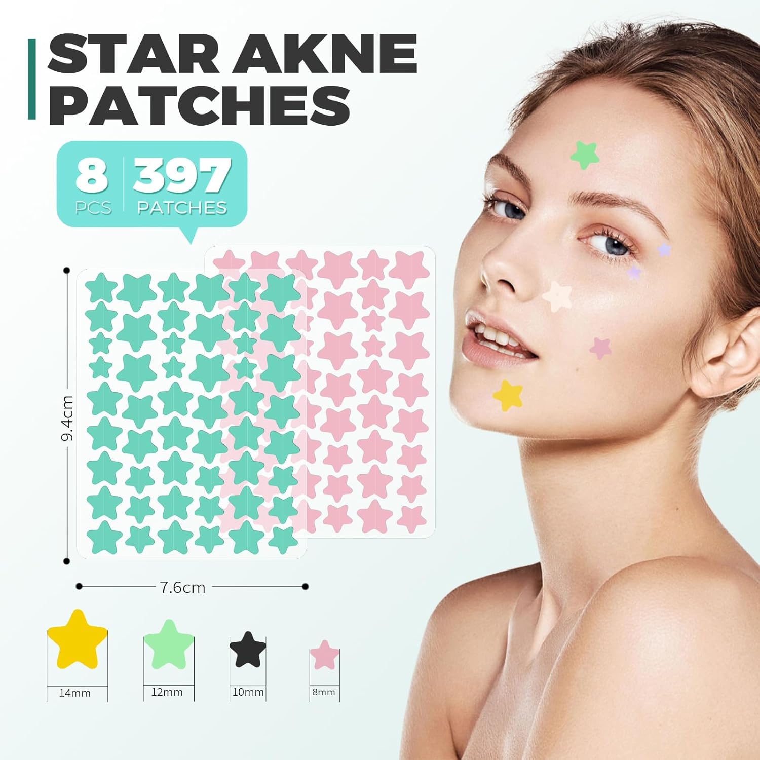 397 Pieces Acne Patches Invisible Hydrocolloid Patches Pimples Day and Night Use in One…: Infographics