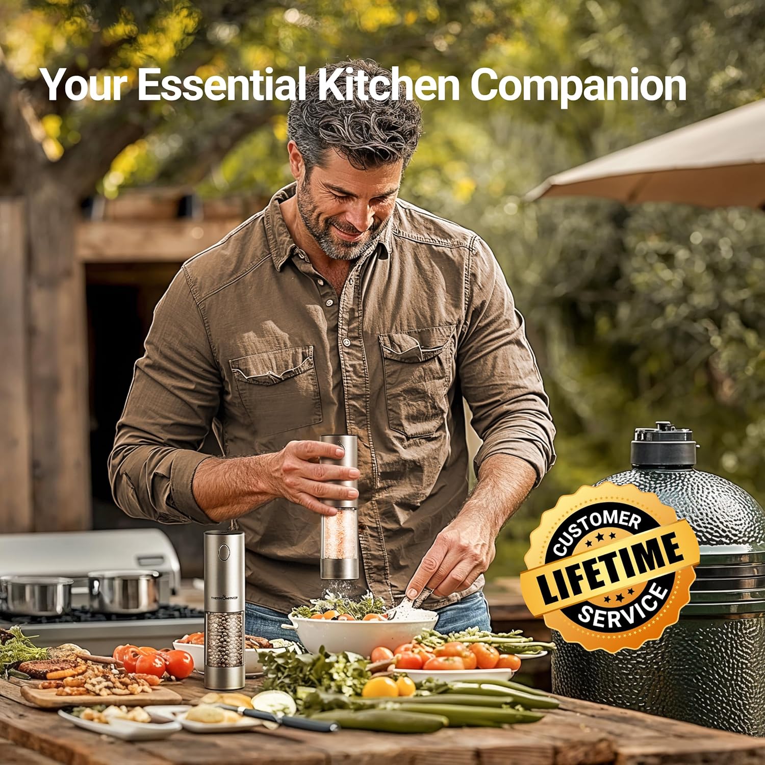 Upgraded Larger Capacity Electric Salt and Pepper Grinder Set: Infographics