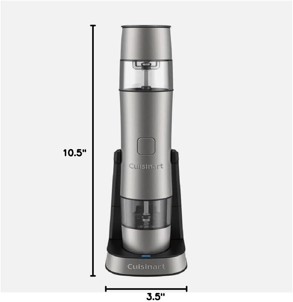 Provides exact height and width measurements of the Cuisinart product to help shoppers understand its physical size and space requirements.