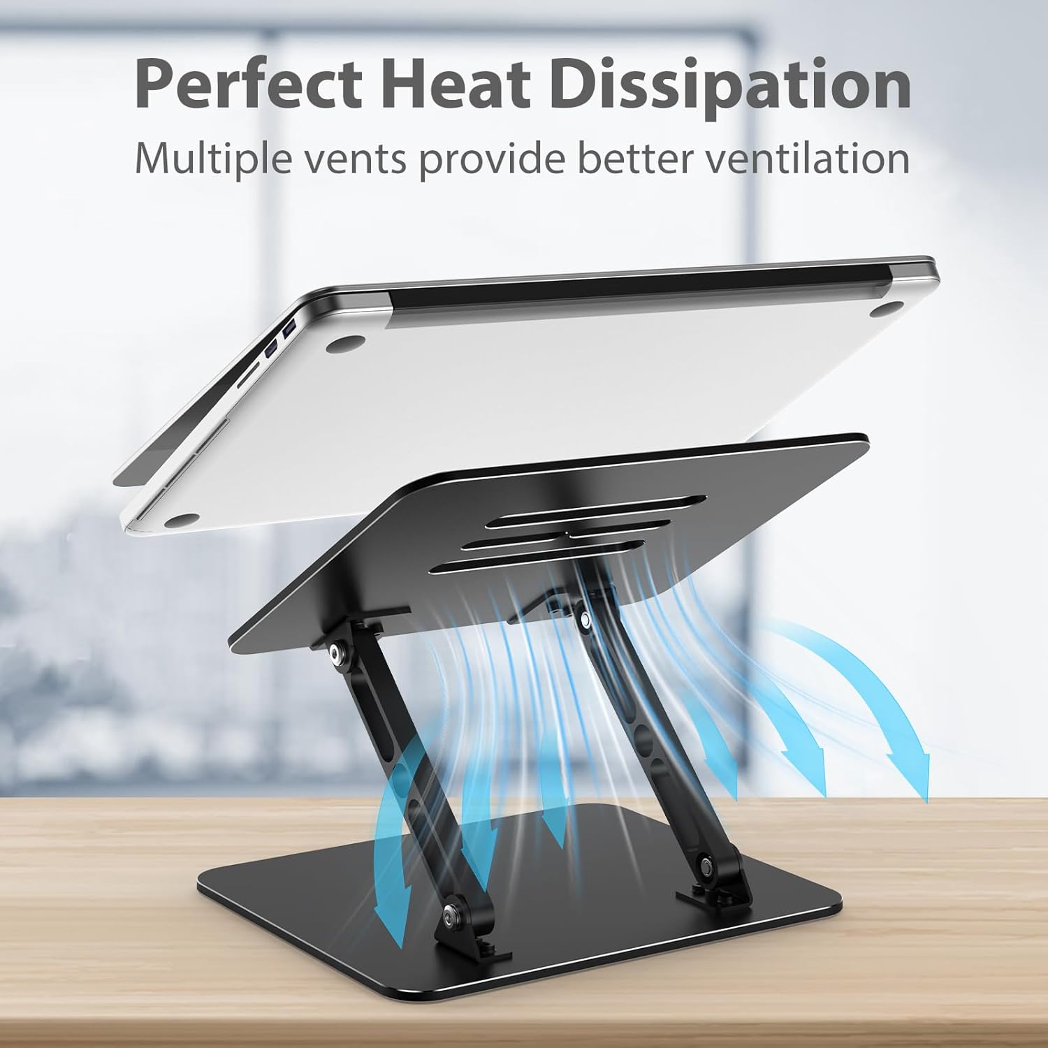 Highlights the product's ability to provide better ventilation and cooling through multiple vents, reassuring customers about device temperature management.