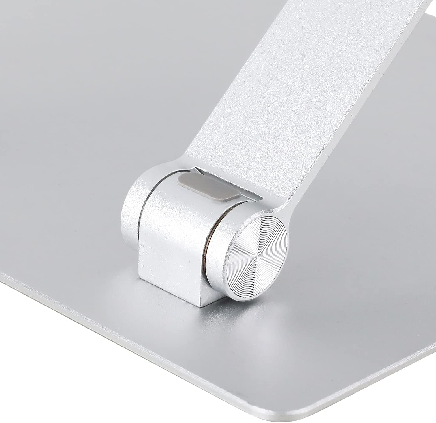 Highlights the product's adjustable hinge feature, demonstrating its flexibility and precision in positioning.