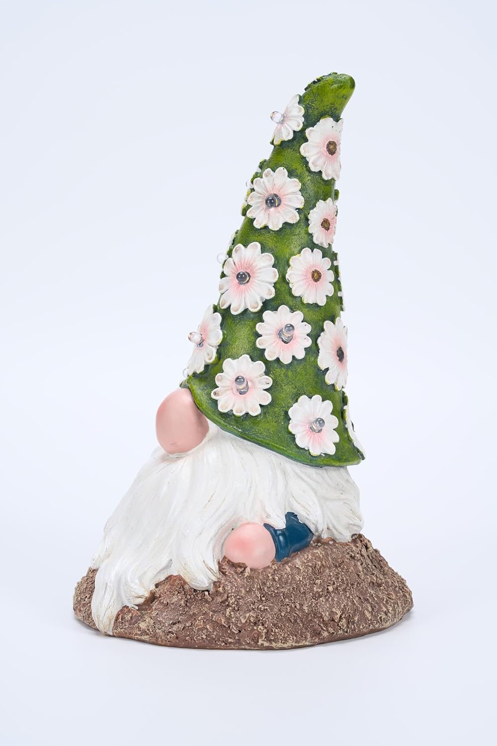 Showcases a spring-themed garden gnome figurine to appeal to customers looking for seasonal decorative items.