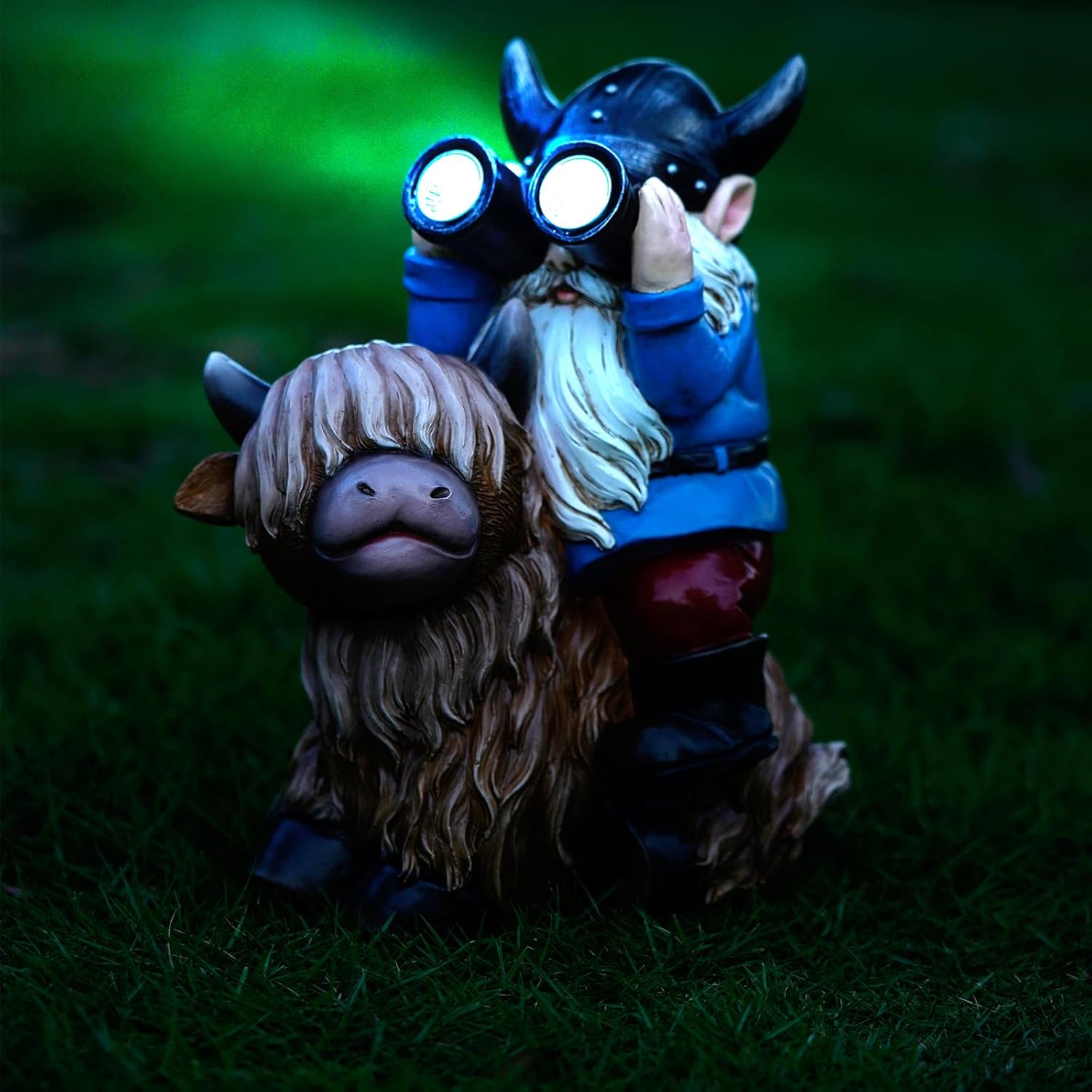 Showcases a unique and playful garden gnome figurine to appeal to customers looking for quirky outdoor decorations.