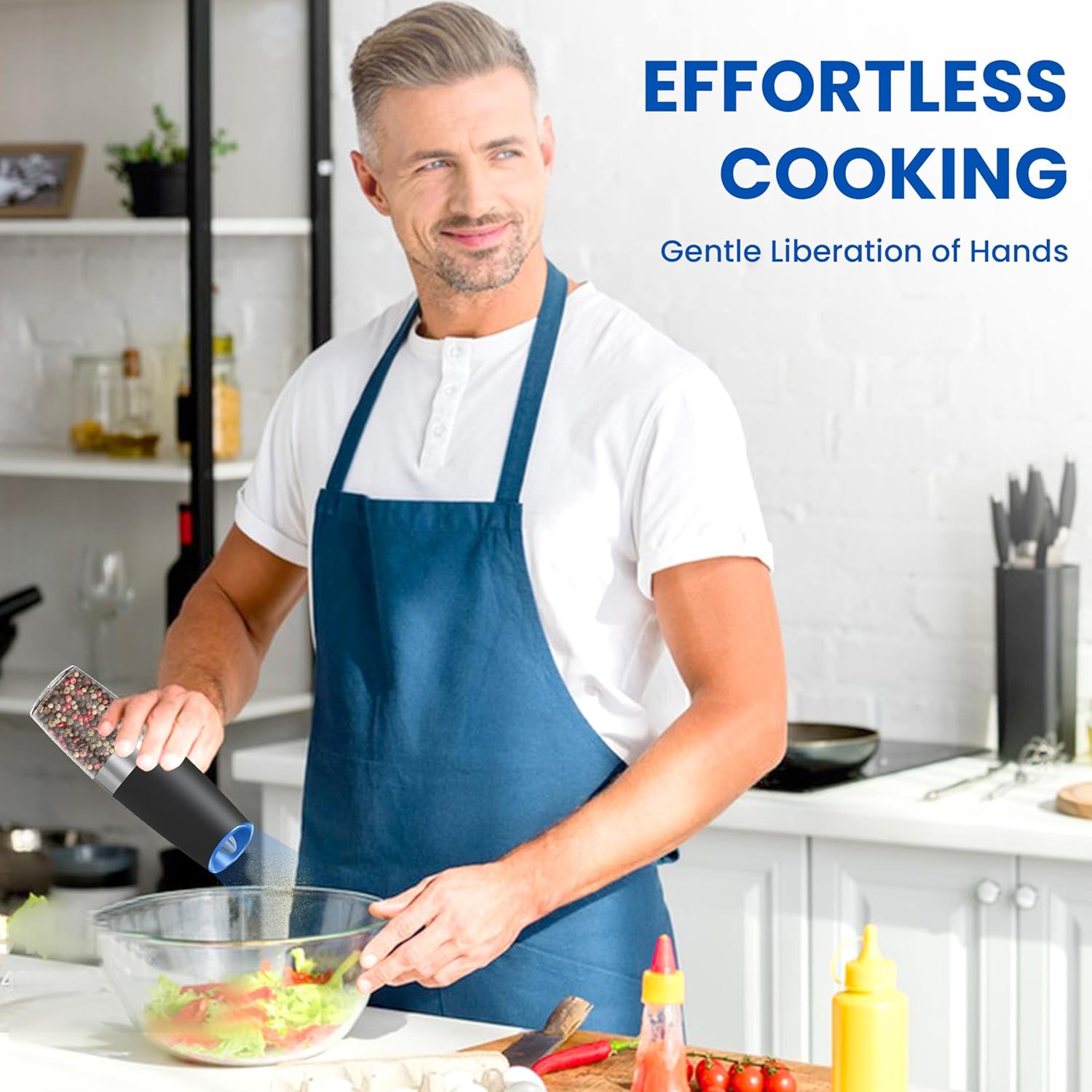 Highlights the product's ability to make cooking easier and more convenient, freeing up the user's hands.
