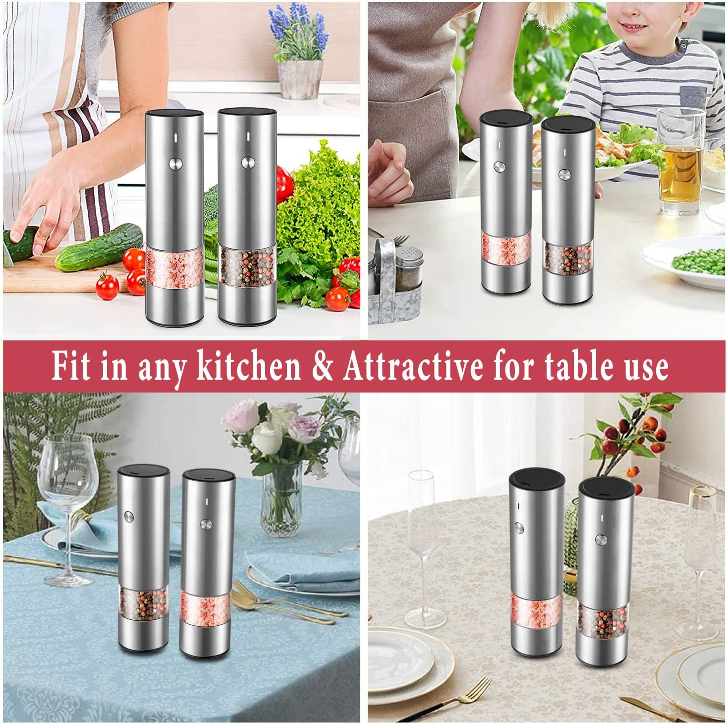 Electric Salt and Pepper Grinder Set: Infographics