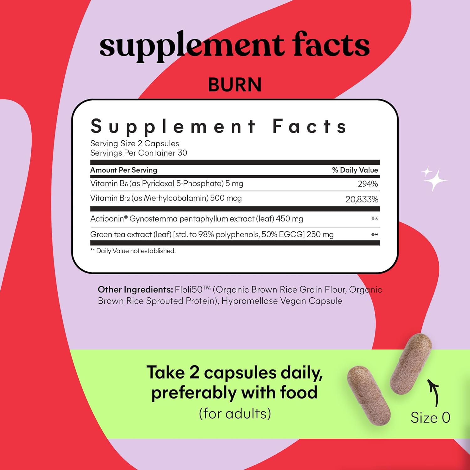 Provides detailed information about the product's nutritional content, serving size, and ingredients to help customers understand exactly what's in the supplement.