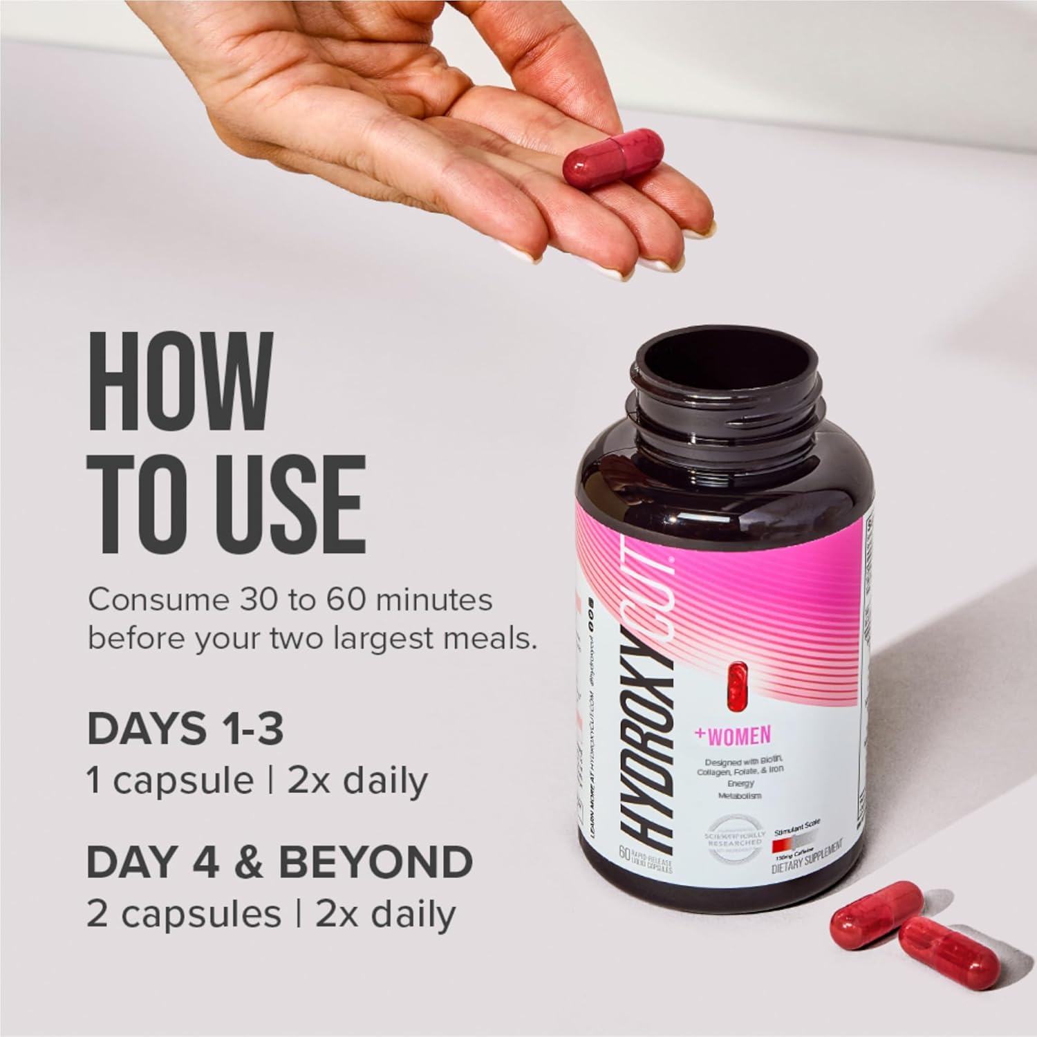 Provides clear instructions on how to use the product, including dosage and timing, to ensure proper consumption and effectiveness.