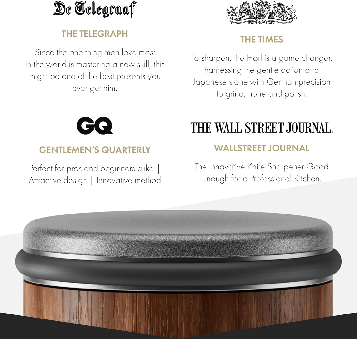 HORL 2 Walnut Rolling Knife Sharpener: Infographics