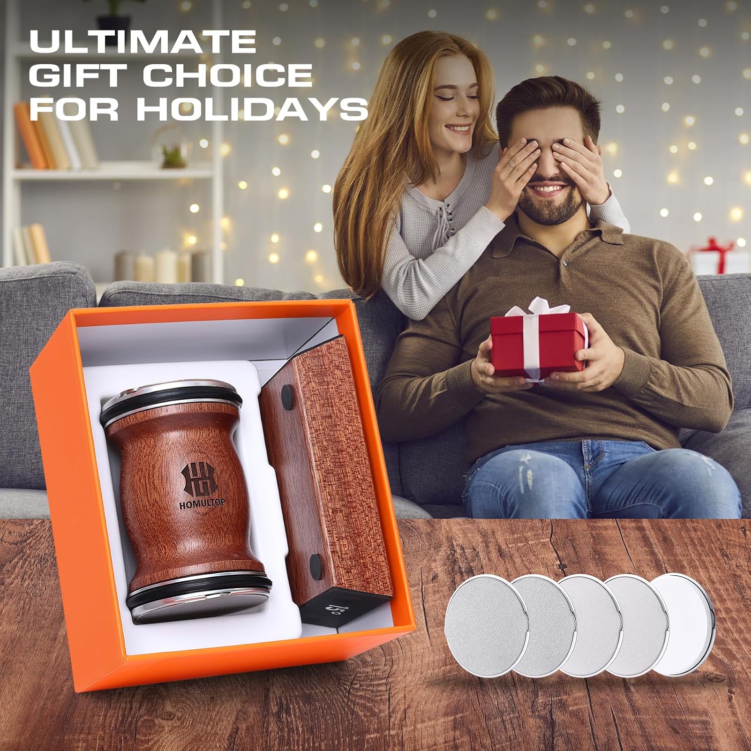 Positions the product as an ideal holiday gift choice, appealing to shoppers looking for presents during the festive season. Showcases the components of the gift set, allowing shoppers to see the…