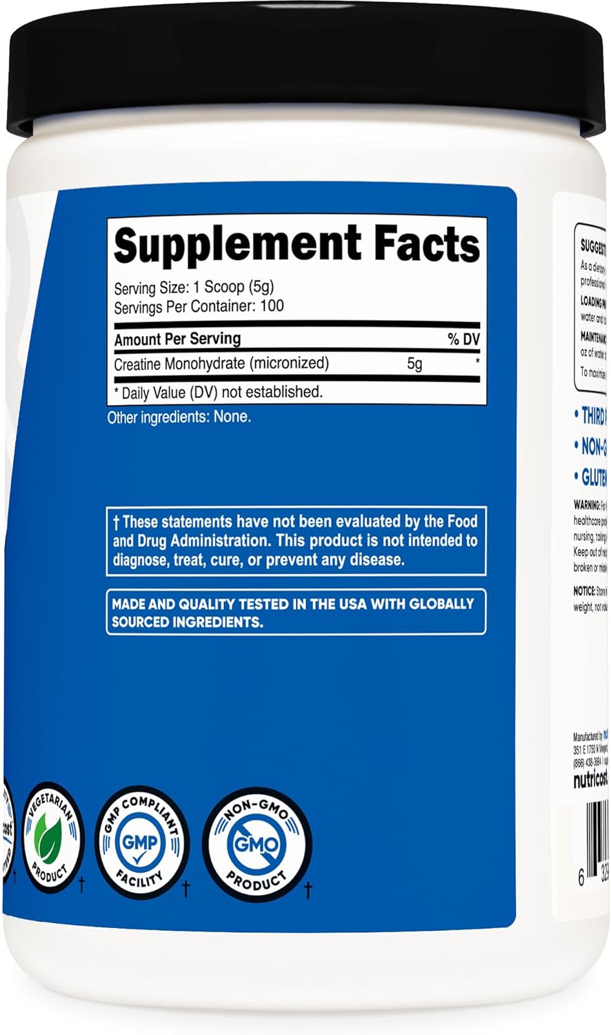 Provides detailed nutritional information and ingredients of the product to inform customers about its composition and dosage.