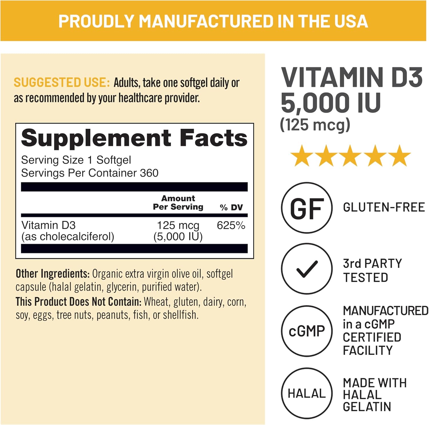 NatureWise Vitamin D3 5000iu (125 mcg) 1 Year Supply for Immune Support: Infographics