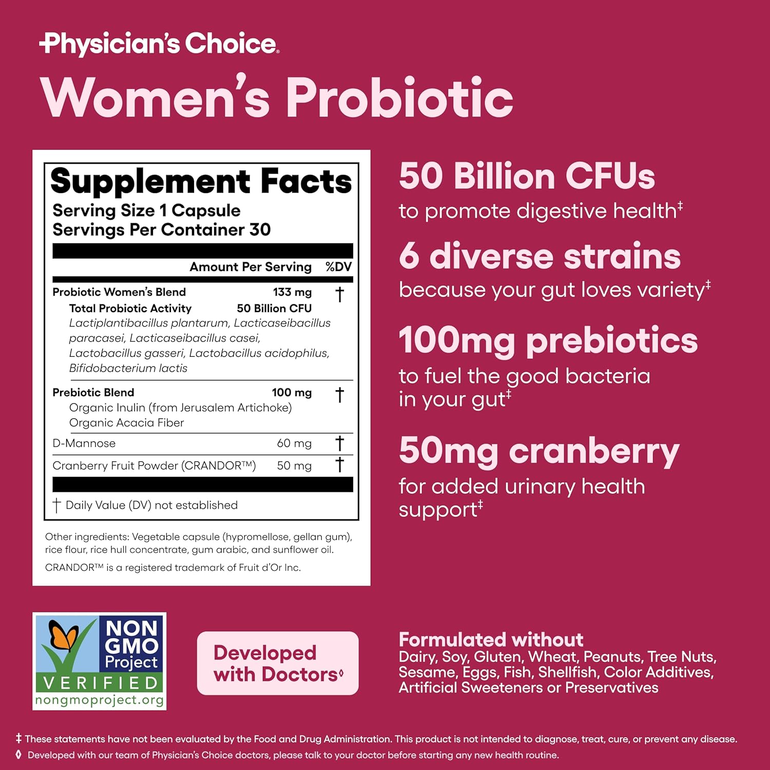 Physician's CHOICE Probiotics for Women: Infographics