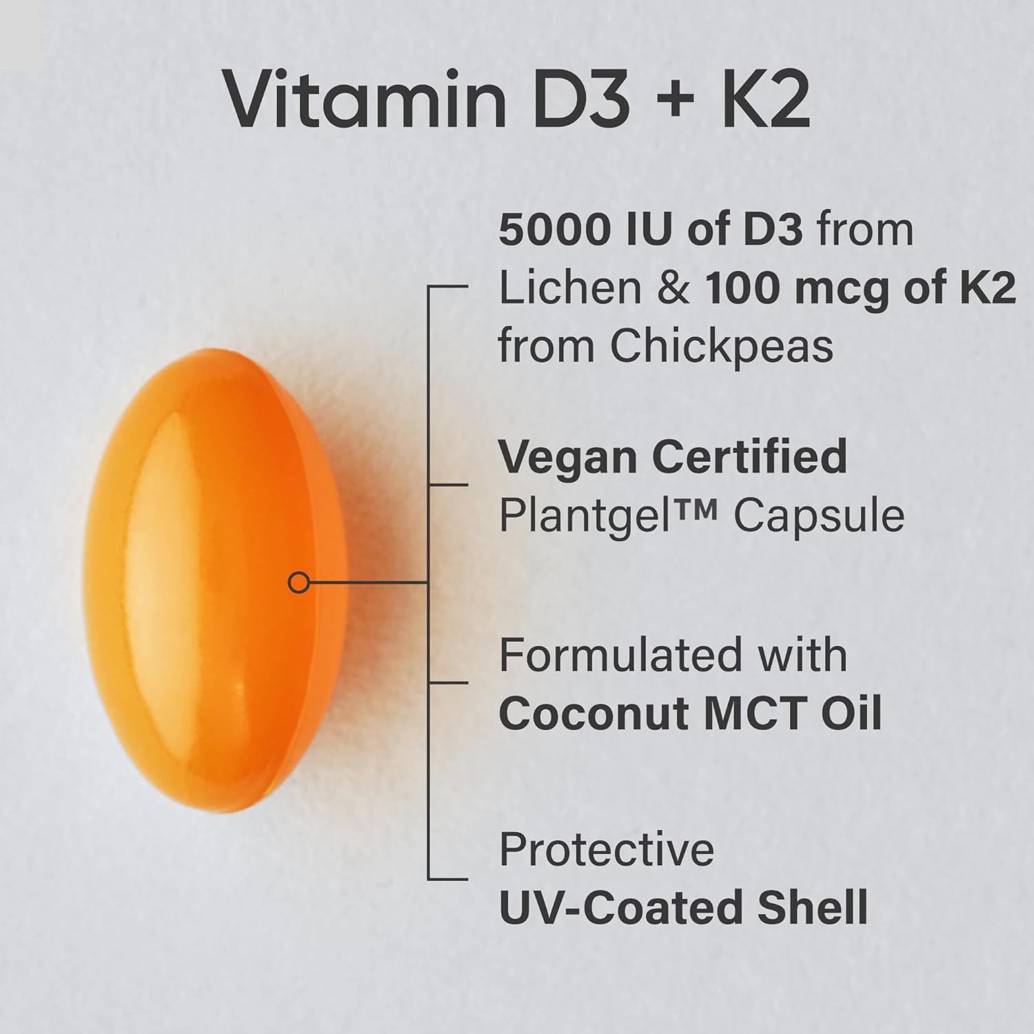 Highlights the key components and features of the vitamin supplement capsule to inform customers about its ingredients and manufacturing process.