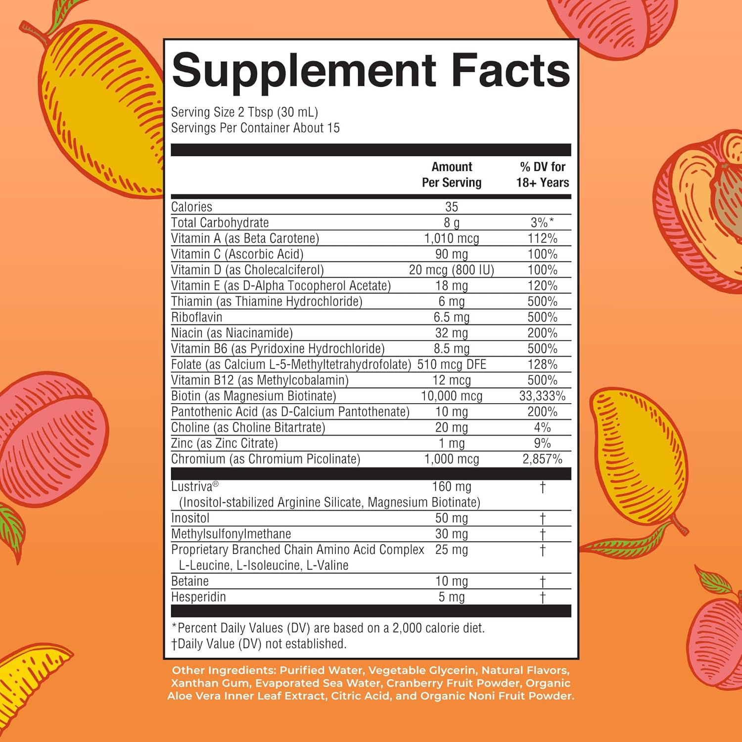 Provides detailed nutritional information and serving size details for the supplement, allowing customers to make informed decisions about its contents and dosage.