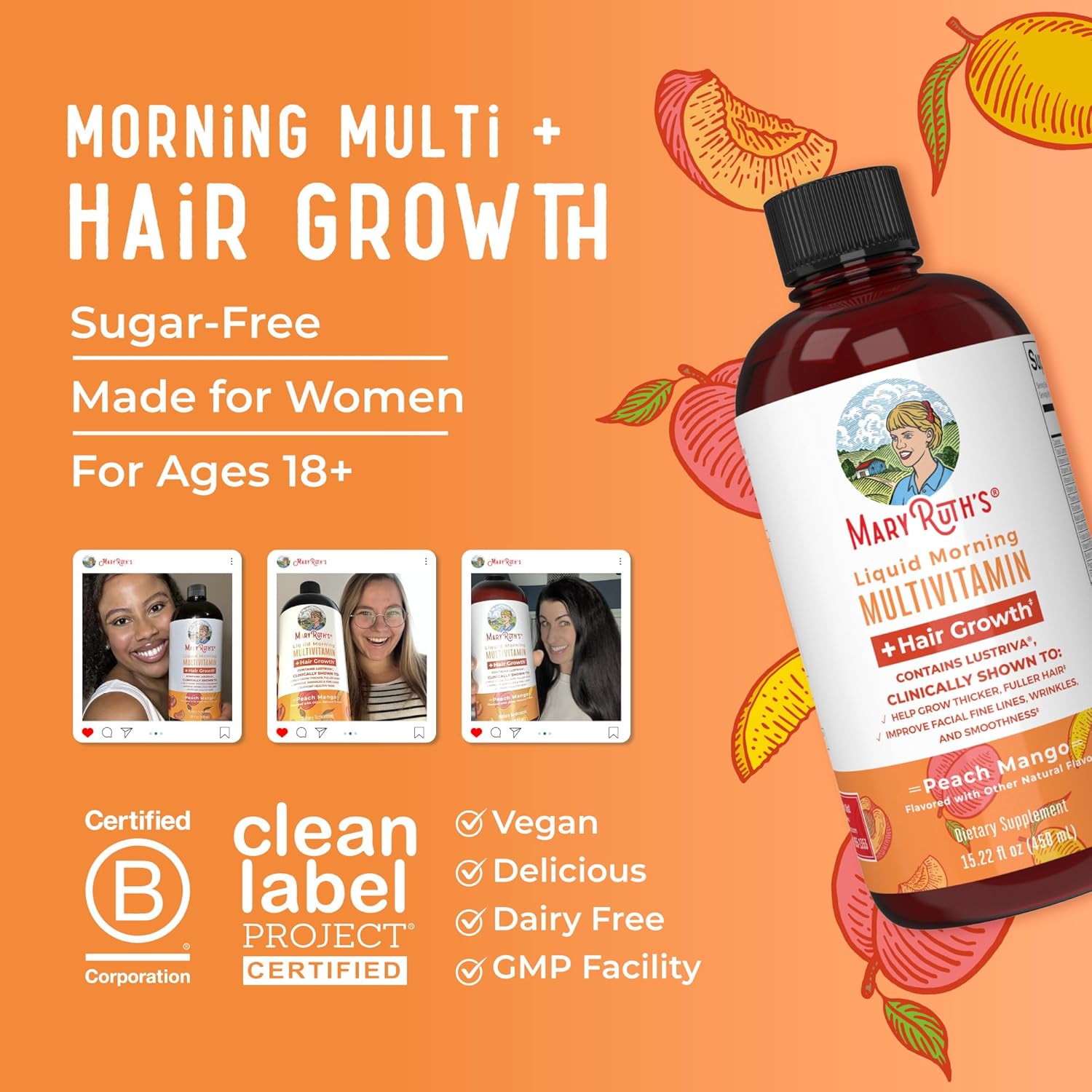 MaryRuth's Liquid Multivitamin + Hair Growth: Infographics