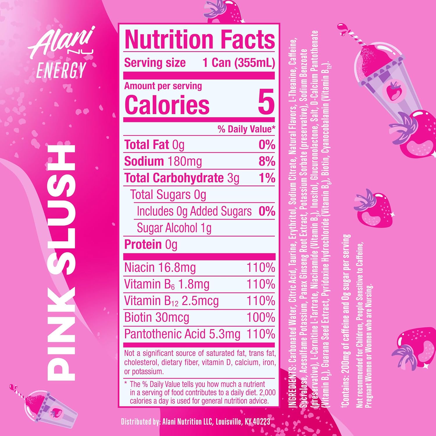 Alani Nu PINK SLUSH: Infographics