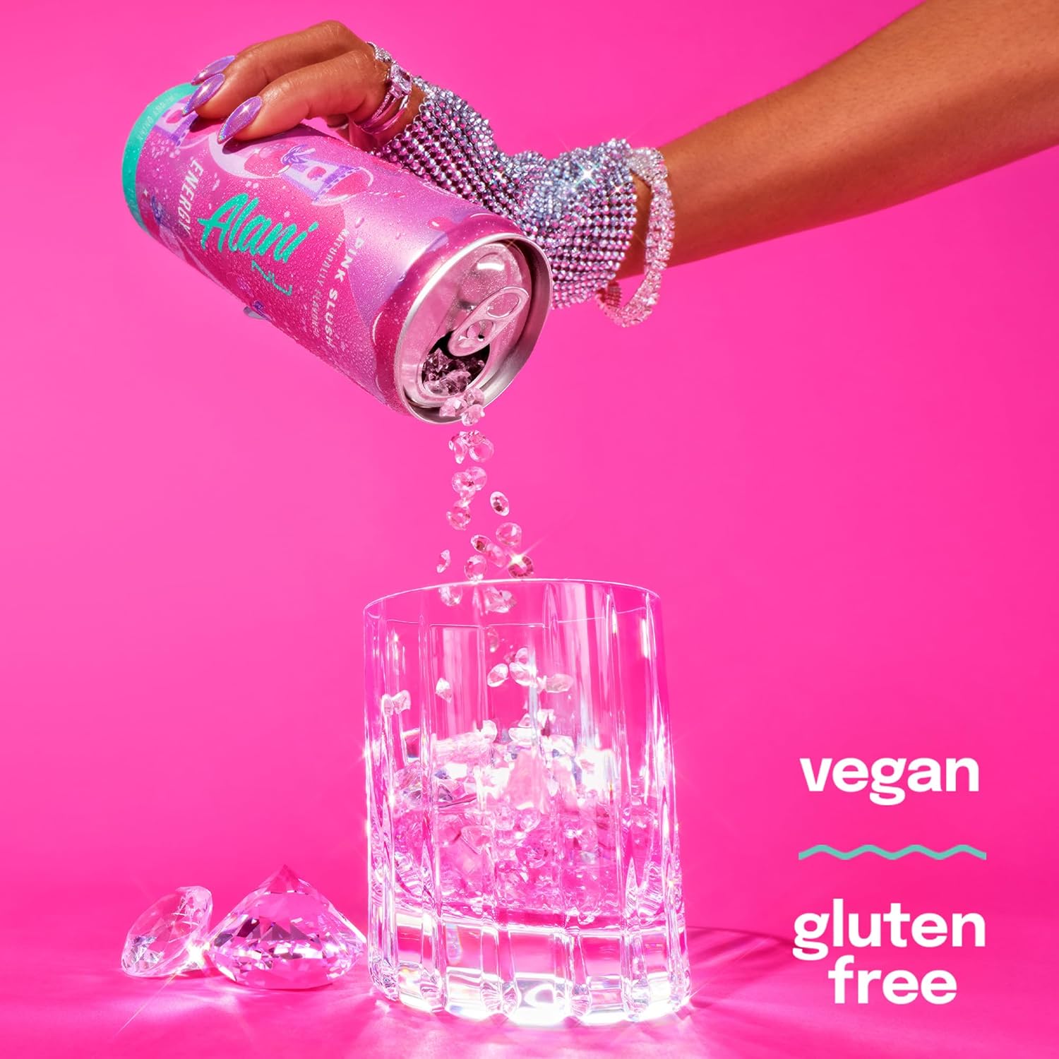 Communicates that the beverage is suitable for vegan and gluten-free diets, reassuring customers with dietary restrictions. Portrays the product as a luxurious, fashionable beverage choice,…