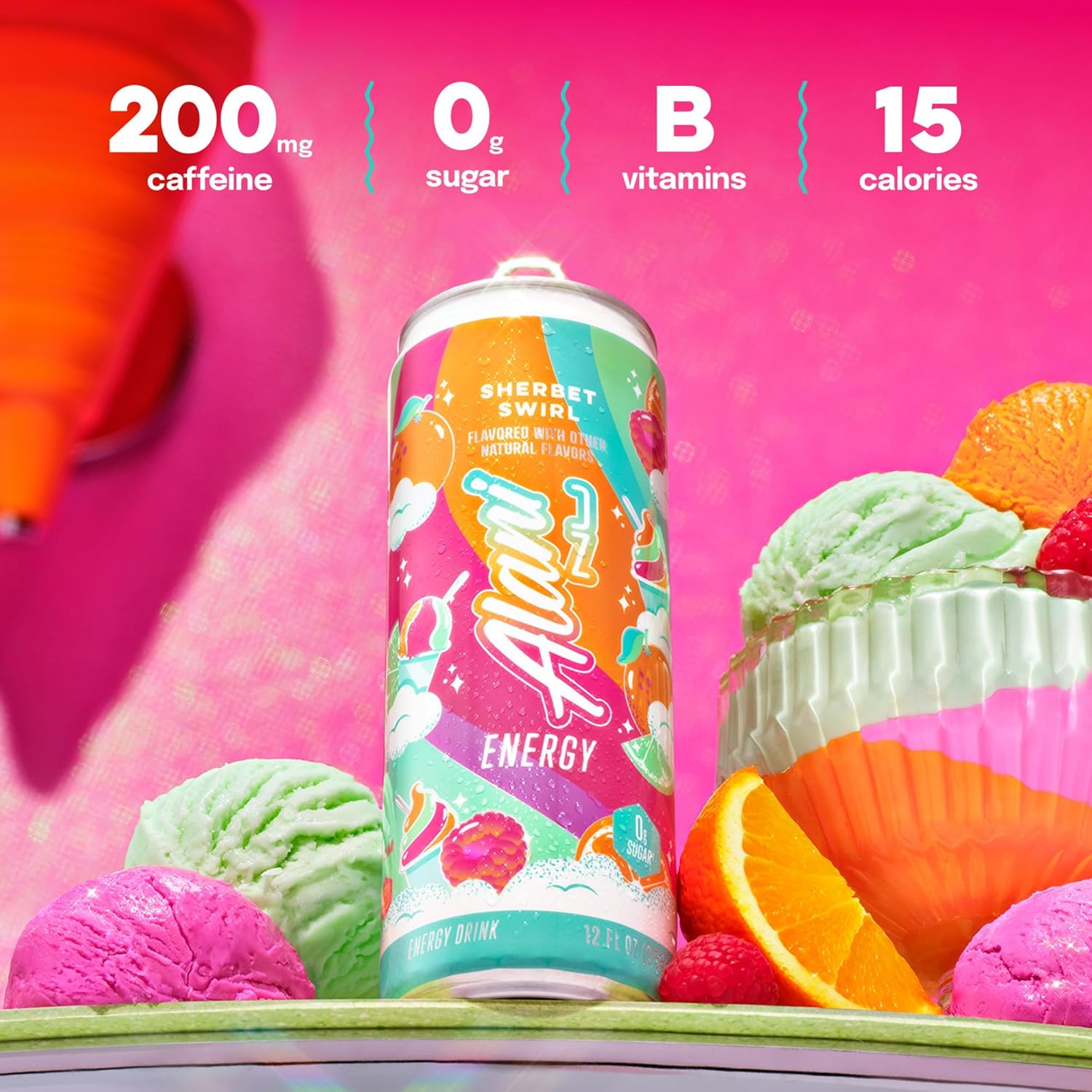 Highlights key nutritional facts about the energy drink to appeal to health-conscious consumers and differentiate from sugary alternatives. Showcases multiple product benefits to position the drink…