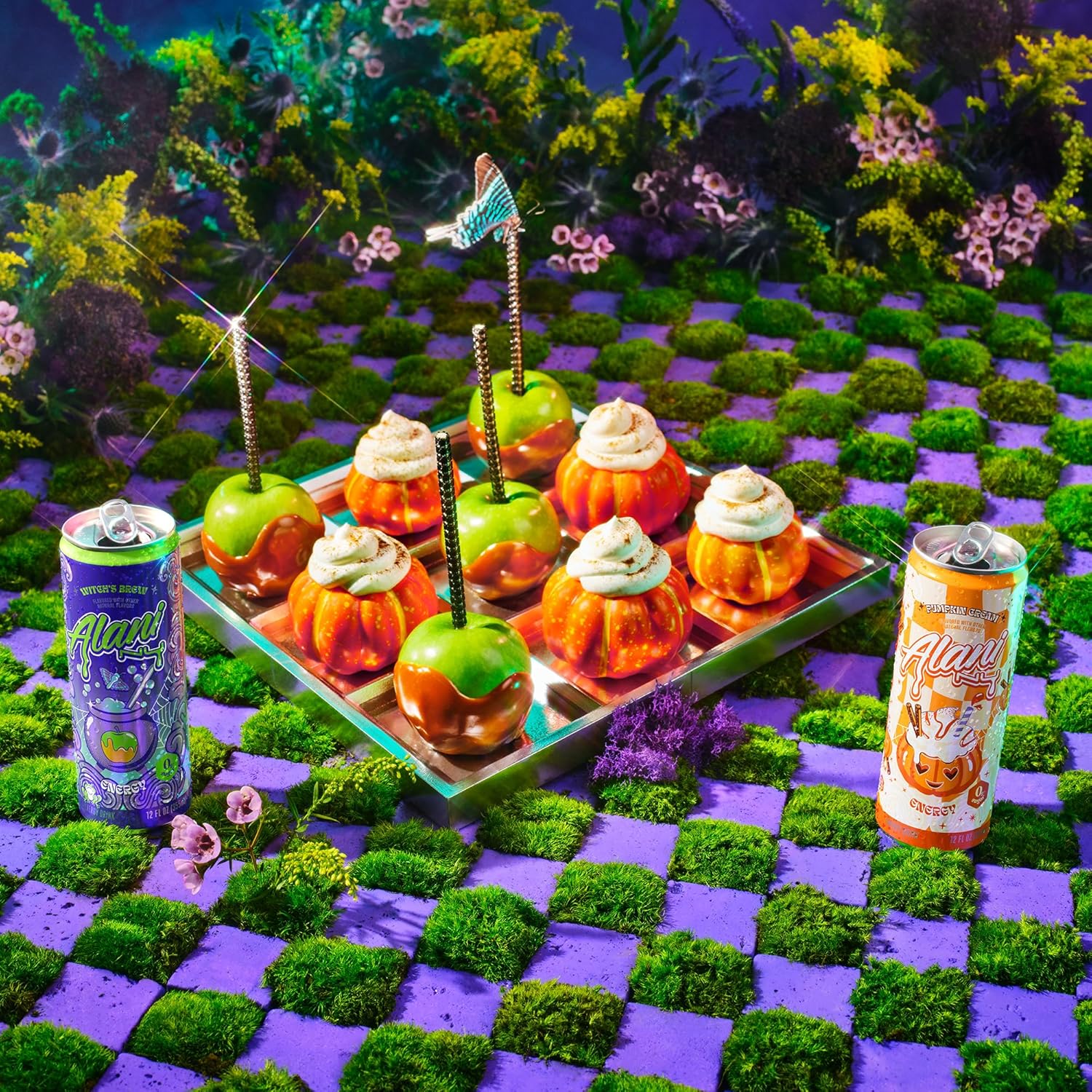 Showcases the product in a festive Halloween/autumn setting to appeal to seasonal shoppers and highlight its relevance for fall celebrations. Creates an enchanting, whimsical scene to associate the…
