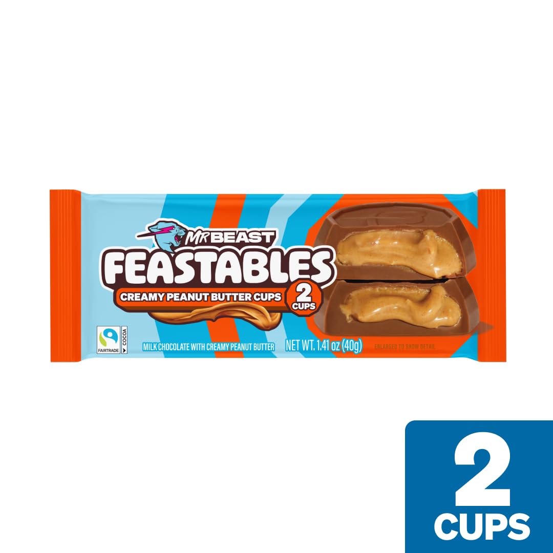 Shows that the package contains 2 peanut butter cups, informing the customer about the exact quantity they will receive.