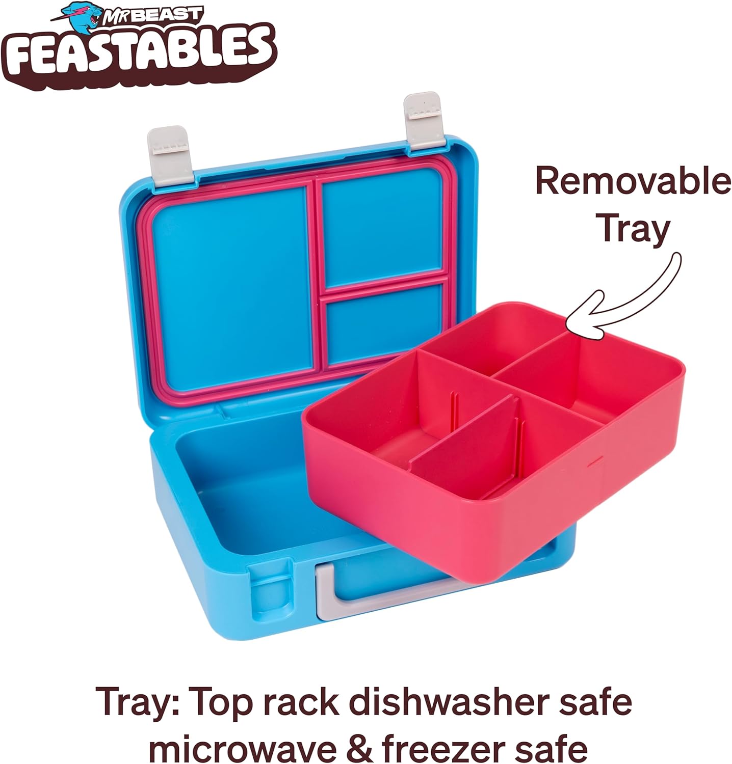 Mr. Beast Feastables Adjustable Bento Lunchbox- BPA Free: Infographics