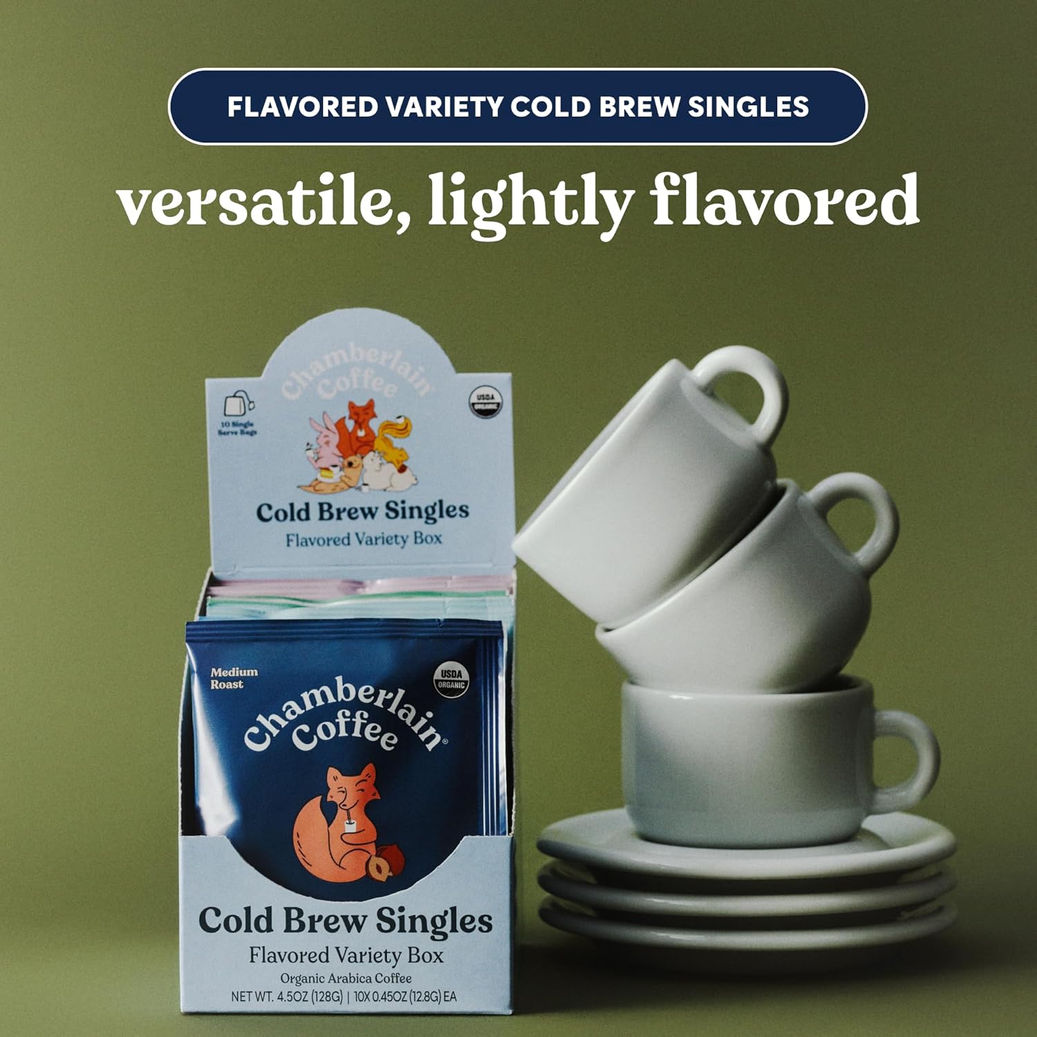 Highlights the versatility and subtle flavoring of the cold brew singles, appealing to customers who want variety without overpowering taste.