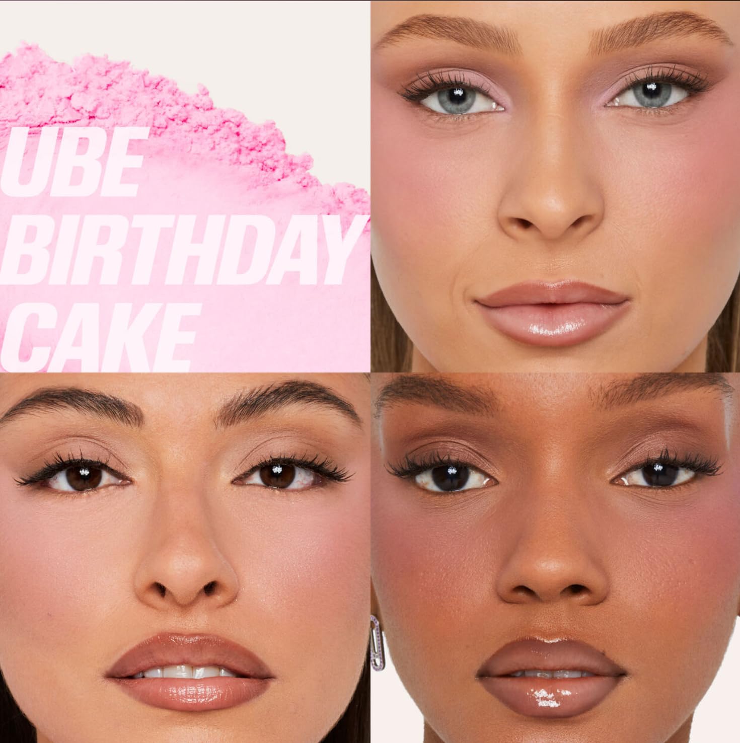 Promotes a birthday-themed makeup product, likely a limited edition or special release for celebrations. Demonstrates the product's suitability for various skin tones, showcasing inclusivity and…