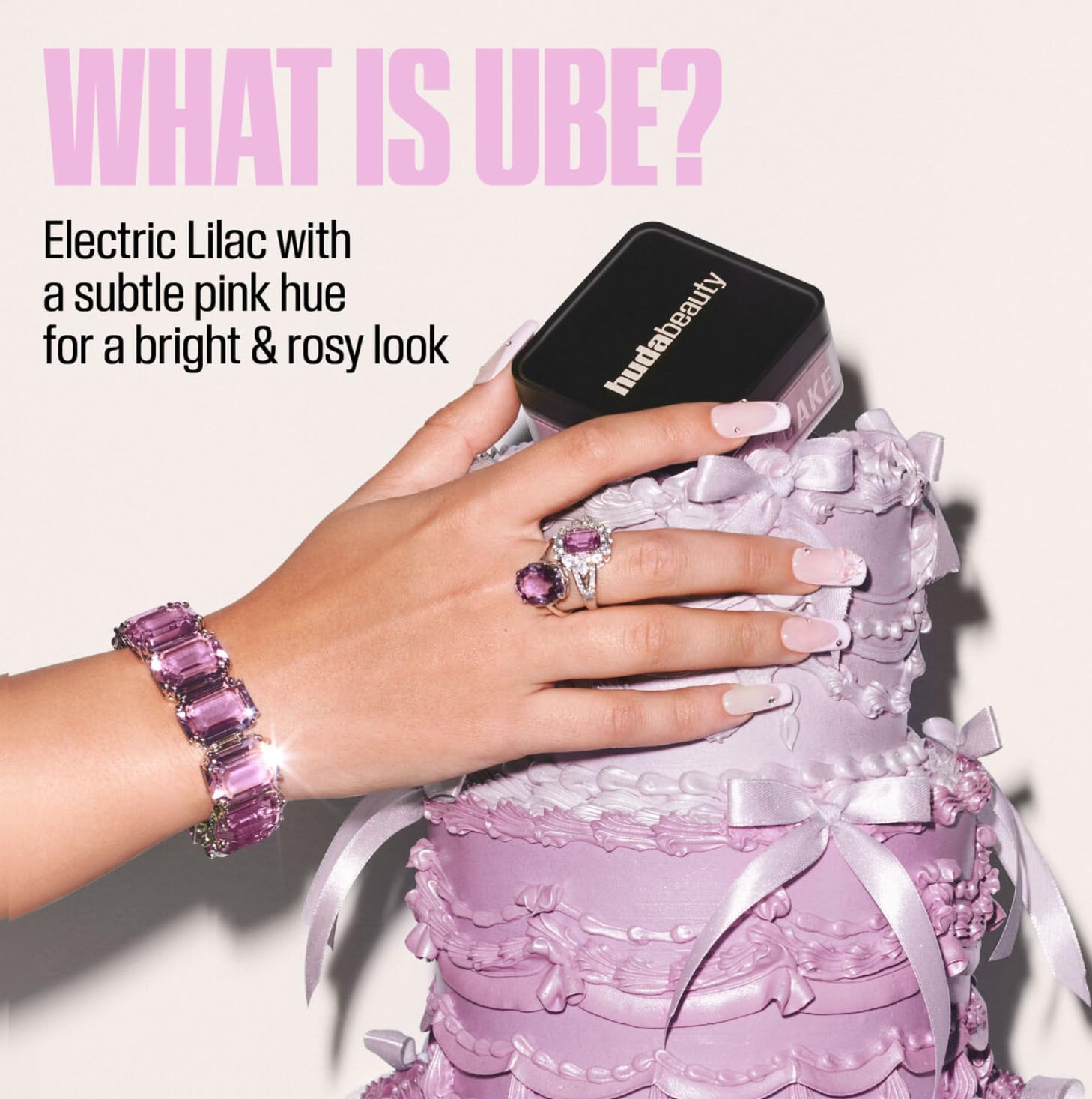 Highlights the specific shade of the product (Electric Lilac) and its effect, aiming to attract customers looking for a bright and rosy appearance.